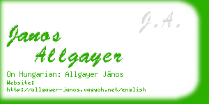 janos allgayer business card